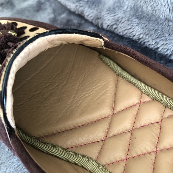 𝅺ISAAC Mizrahi Naples Suede‎ leopard animal print wedge shoe - Picture 6 of 10